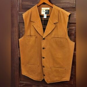 Wrangler Duck Canvas Vest XL Brown Workwear Western Ranch Vintage Me